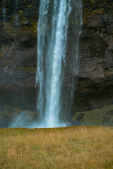 Kvernufoss a 30-meters high waterfall accessible via a rugged hiking trail in Iceland