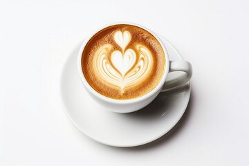 cup of coffee with heart. Generative AI