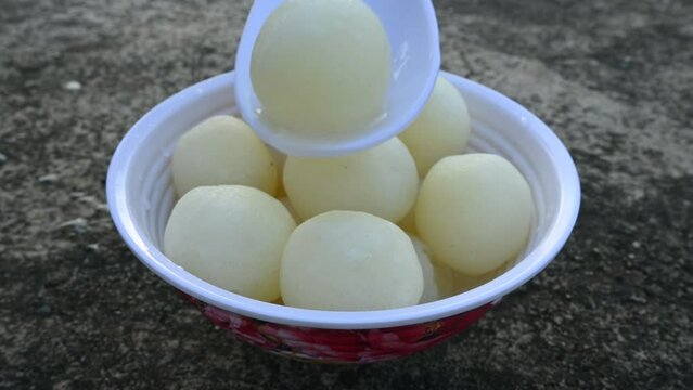 Indian Sweets Rasgulla.
This sweet originated in West Bengal, India. Other names for the dish include, Rasagulla,&nbsp;Rossogolla, Roshogolla,&nbsp;Rasagola, Rasagolla. Most popular sweet of all over India.