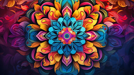 Fototapeta na wymiar Colourful mandala design background