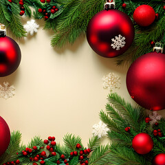 Fototapeta na wymiar Christmas decorations and Christmas ball's with red presents and christmas tree on the background