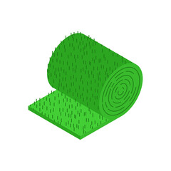 Rolled lawn isolated. Vector illustration