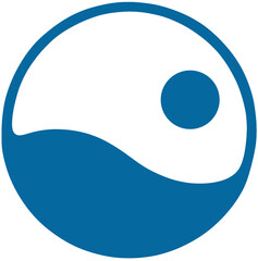 sea and sun in circle