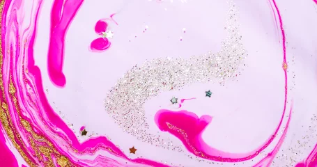 PINK SUNSET. Marble art. Similar to a rainbow, sunlight contains a full spectrum of colors. Painting. Wallpaper, background. Fashion texture. Very beautiful pattern. Magic and fantasy artwork.  © CARACOLLA