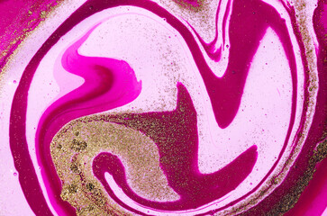 PINK SUNSET. Marble art. Similar to a rainbow, sunlight contains a full spectrum of colors. Painting. Wallpaper, background. Fashion texture. Very beautiful pattern. Magic and fantasy artwork. 