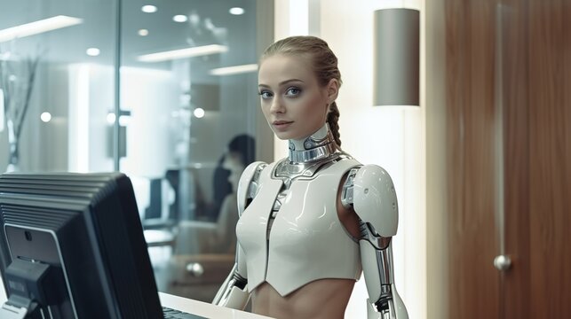 artificial intelligence in the image of a girl, technologies of the future.