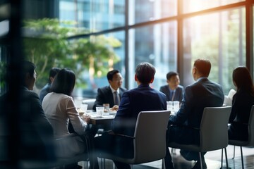 Fototapeta premium Group of business people in meeting room at office. Corporate business concept.