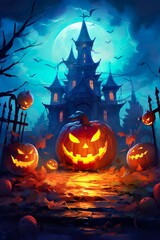 Fondo conceptual del día de halloween. Concepto de fiestas. Generado por IA.