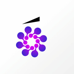 Logo design graphic concept creative abstract premium vector stock sign letter initial O font with dots tech. Related to monogram typography network