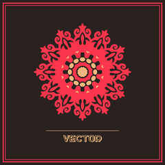 Ornament in ethnic style. Mandala circular abstract floral pattern. Ornamental Arabesque Vector Pattern. Ethnic Flourish Illustration for Trendy Textile, Home Decor, Paper Products