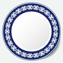 Round Frame, workpiece for your design. Ornamental elements and motifs of Kazakh, Kyrgyz, Uzbek, national Asian decor for plate, textile and print design. Circle frame. Vector. 