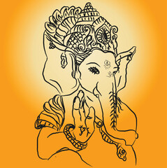 Lord Ganesha, also known as Ganapati or Vinayaka, is one of the most revered deities in Hinduism, He is easily recognizable by his elephant head and rotund, human-like body © Deenanath