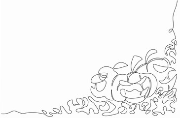 Halloween background with devil pumpkins