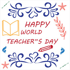 Teachers day concept hi-res stock photography and images World  Day Celebration, Happy  Stock Vector, Stock Illustration - Download Image Now - Happy world teachers day logo with student items Vector