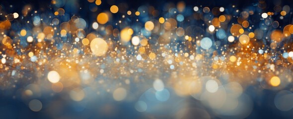 A magical, abstract landscape of twinkling amber lights creates a dreamy backdrop for a special...