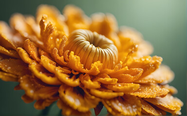 Bright yellow marigolds blooming