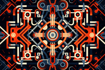 Symmetrical patterns with bold geometric shapes and repeating elements. background 