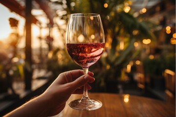 A glass of wine for tasting