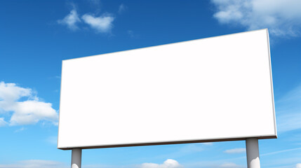 Obraz premium Design your vision: Outdoor billboard template against a vibrant blue sky.