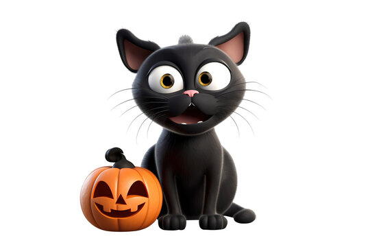 Cute halloween black cat
