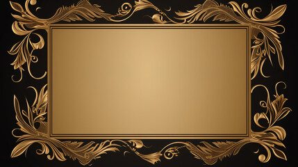Decorative frame background with elegant gold border