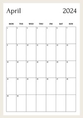 Monthly Planner April 2024