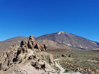 view on the Teide - the highest mountain in Spain on the island of Tenerife