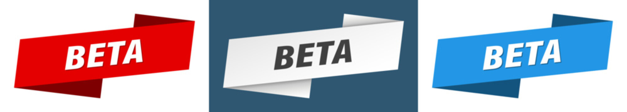 beta banner. beta ribbon label sign set