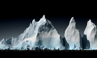 melting icebergs and glaciers in polar regions - obrazy, fototapety, plakaty