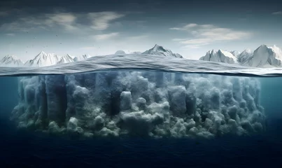 Gordijnen melting icebergs and glaciers in polar regions © Rax Qiu
