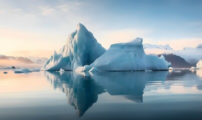 melting icebergs and glaciers in polar regions
