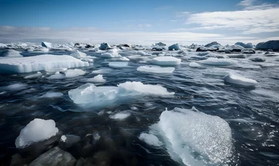 Wandcirkels plexiglas melting icebergs and glaciers in polar regions © Rax Qiu