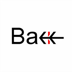 Letter back or back logo vector with arrows on letters C and K.