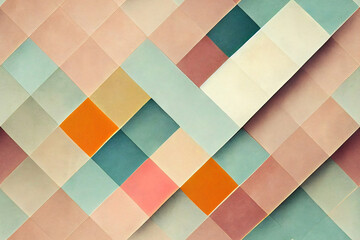 Background in 60s, 70s, 80s style. Wallpaper or poster blank. Geometric pattern