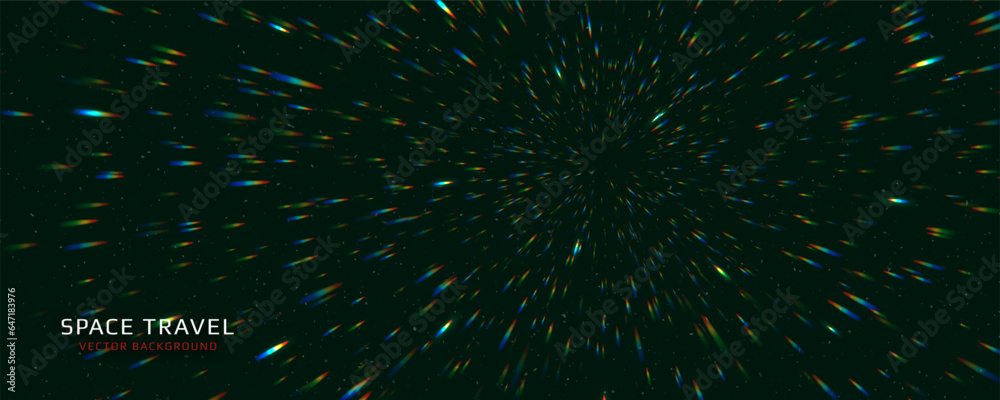 Wall mural portal with light effects. neon futuristic tunnel. abstract visualization of teleportation. galactic
