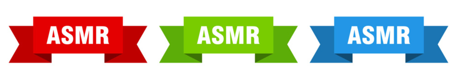 asmr ribbon. asmr isolated paper sign. banner