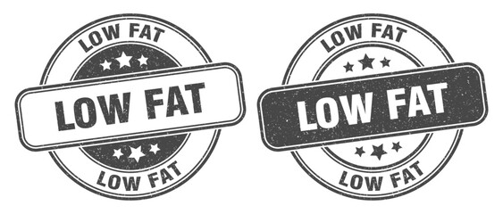 low fat stamp. low fat label. round grunge sign