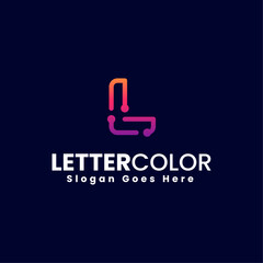 Vector Logo Illustration Letter L Gradient Colorful Style