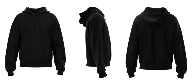 Hoodie jacket mockup. Black Hoodie