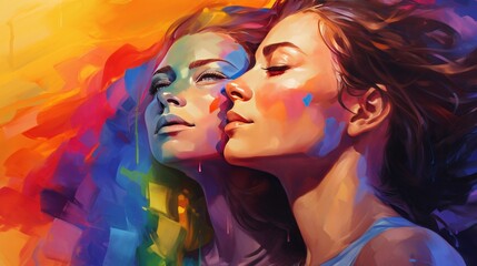Fototapeta premium LGBTQIA Art, colorful impressions, 16:9