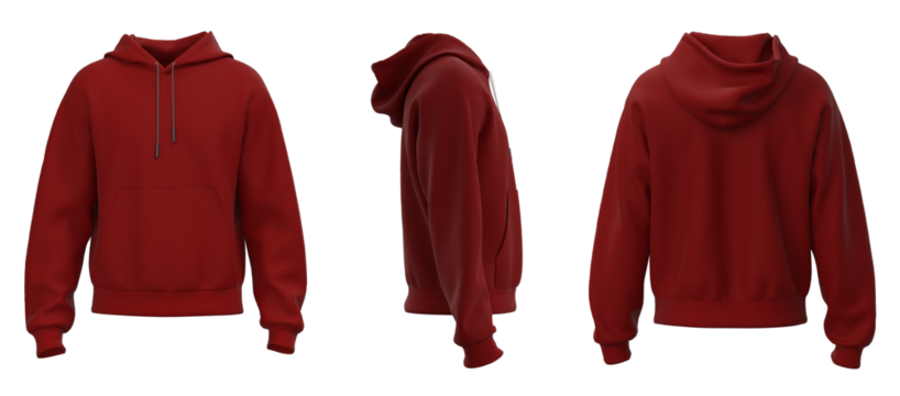 Hoodie jacket mockup. Red hoodie