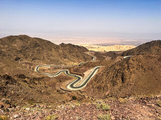 view of highway at Jordan dead sea twisties landscape