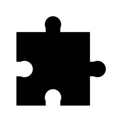 Obraz premium Flat puzzle piece, vector icon
