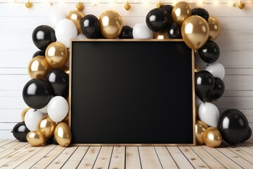 Naklejka premium Christmas Menu Poster Backdrop Advert Board Wooden Decoration Table Bench Rustic Cottagecore Minimalist Background Neutral White Social Media Web Design Post