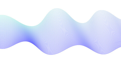 Abstract blue wave blend digital fruquncy line technology, Vector wave lines flowing dynamic digital blue isolated on white background for concept technology, digital, communication, science, music.