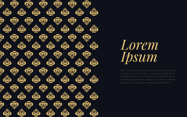 Gold and Black Ace of Spades Pattern on Geometric Mosaic Abstract Background Luxury Ornament Style.