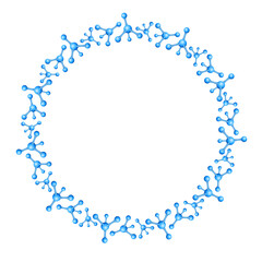 atom and molecule art drawn round frame