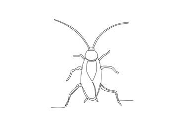A single continuous line drawing of an cockroaches for the farm's logo identity.  Single line drawing graphic design vector illustration
