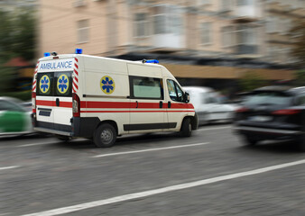 ambulance on emergency car in motion blur © Halytskyi Olexandr