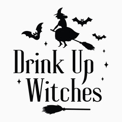 Drink up witches Round sign svg.